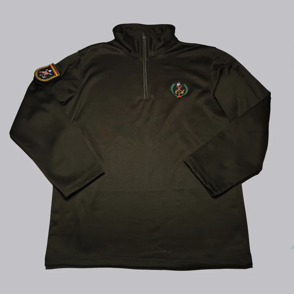 Sudadera Verde Militar con Logos Bordados