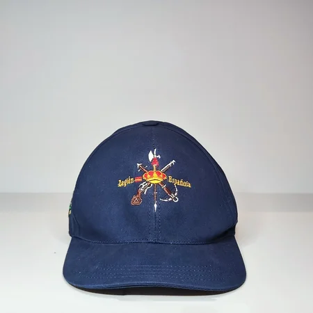 Gorra Azul Militar Con Dos Bordados Legión